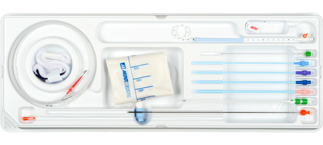 ReSolve Locking Drainage Catheter Tray - image of products in tray