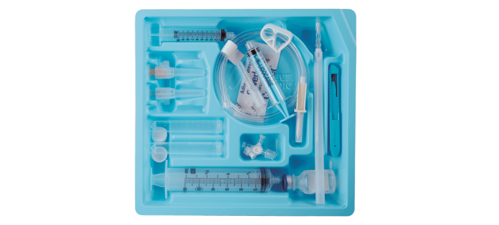 Safety Paracentesis Tray - image of products in tray